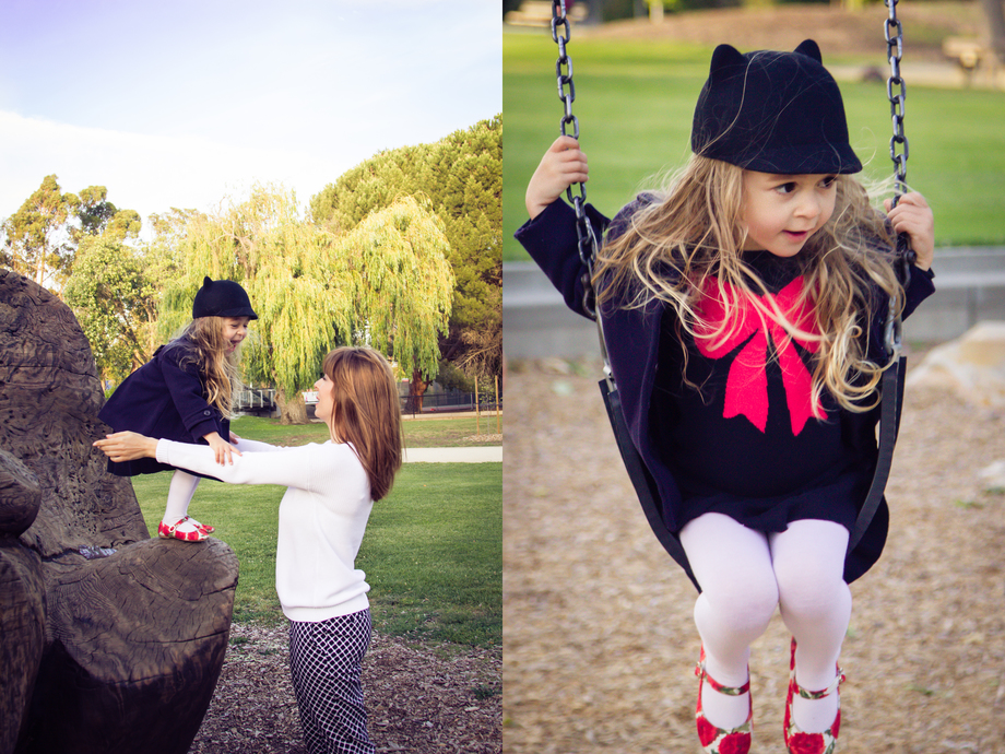 cute little girl with her mommy