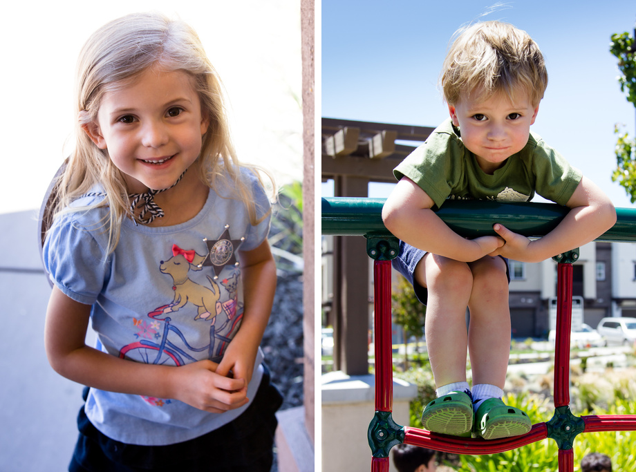 Childrens portraits at a birthday party