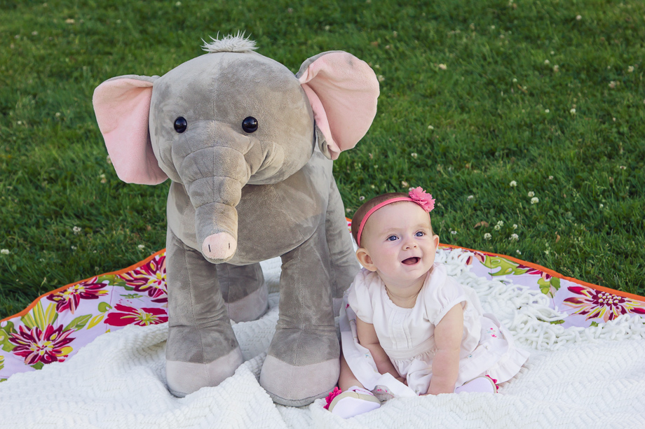 Cute smiling baby portraits (7-month-old) - Bay area baby photographer