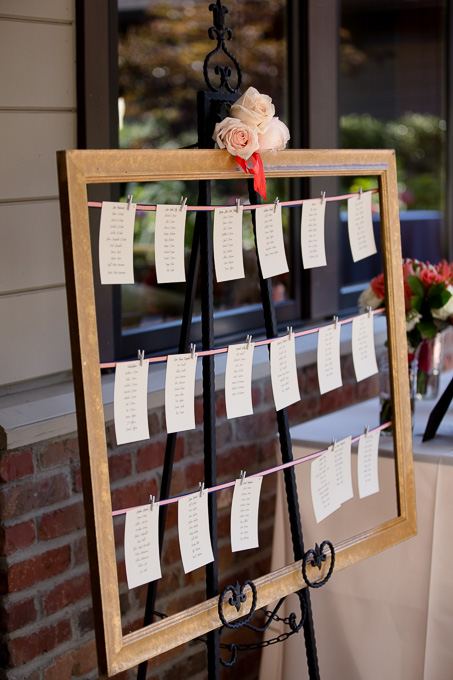 Wedding reception guest table assignments