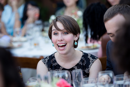 Wedding guest looking surprised