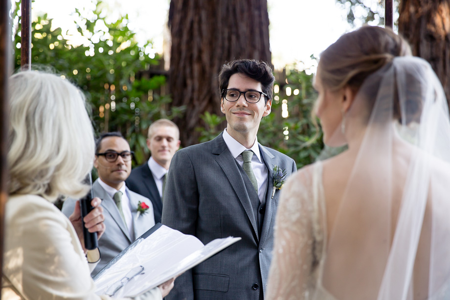 Wedding ceremony at the Outdoor Art Club in Mill Valley, CA