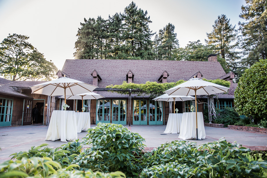 Highboys with umbrellas at the Outdoor Art Club