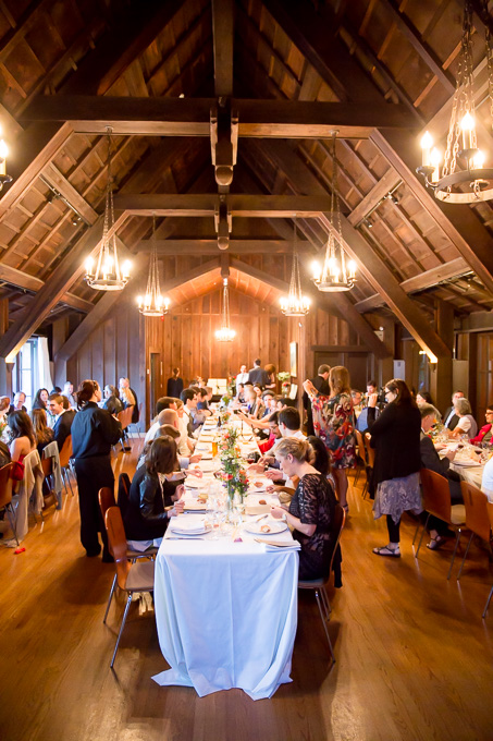 Indoor reception at the Outdoor Art Club with seated guests