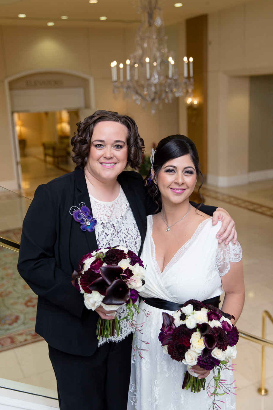 Purple same sex wedding