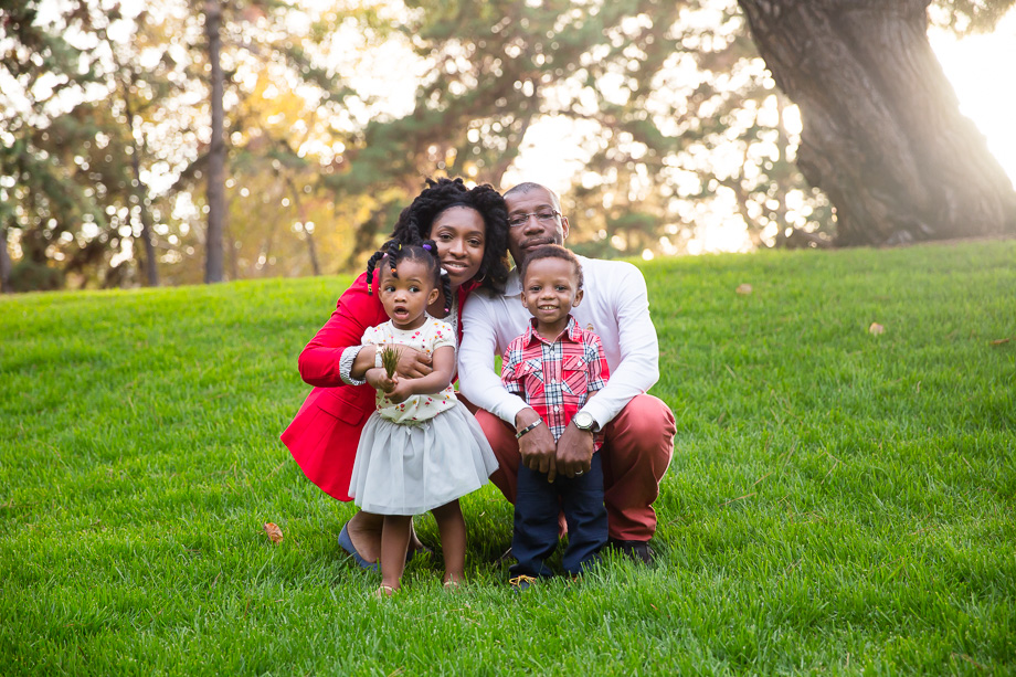 family photo with parents and two kids, a brother and a sister