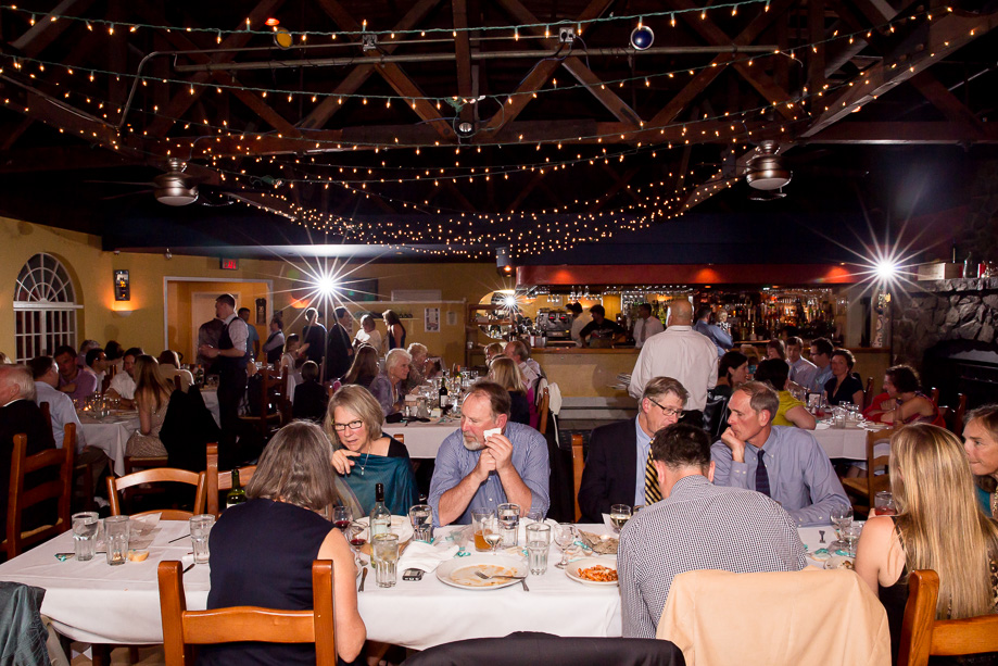 The wedding reception at Mezzaluna Italian restaurant