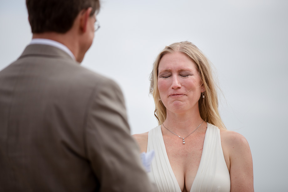 Bride cried at grooms vows on this beautiful Half Moon Bay beach at Mavericks Surf Break