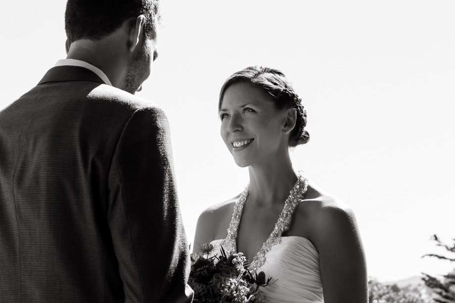 Couple portrait on top of the hill in San Francisco