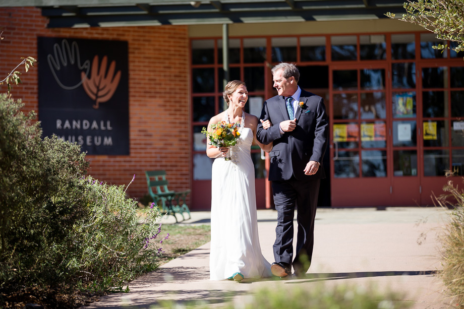 Bride and father walking down the aisle