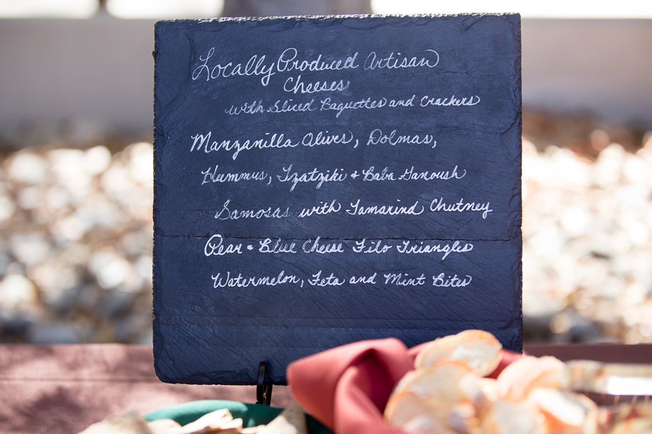 Sign at the snack table