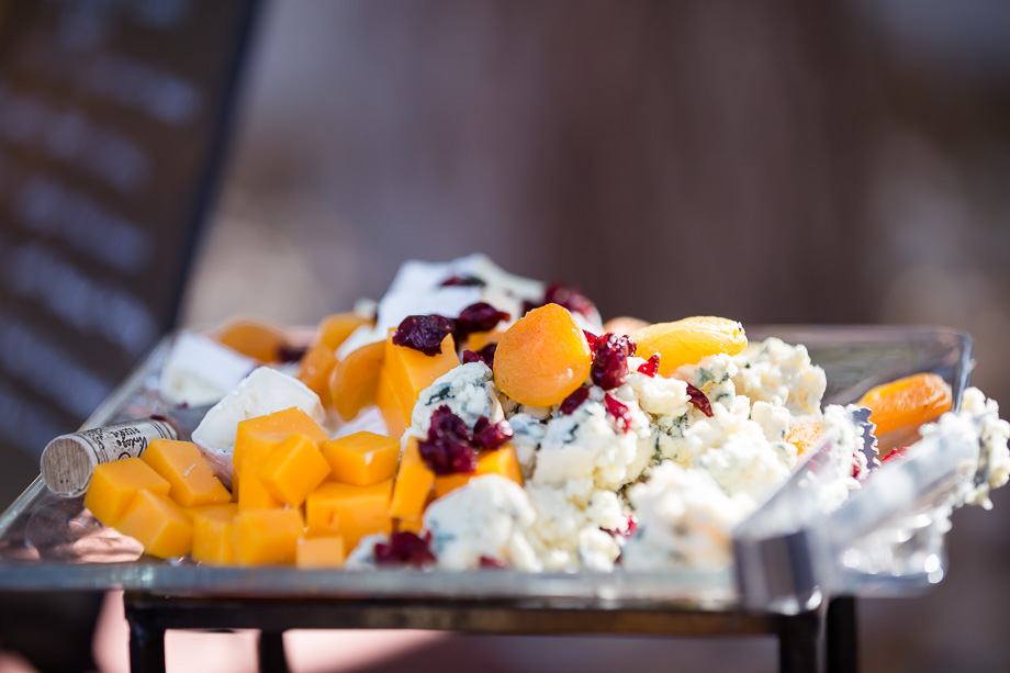 Cheese plate during cocktail hour