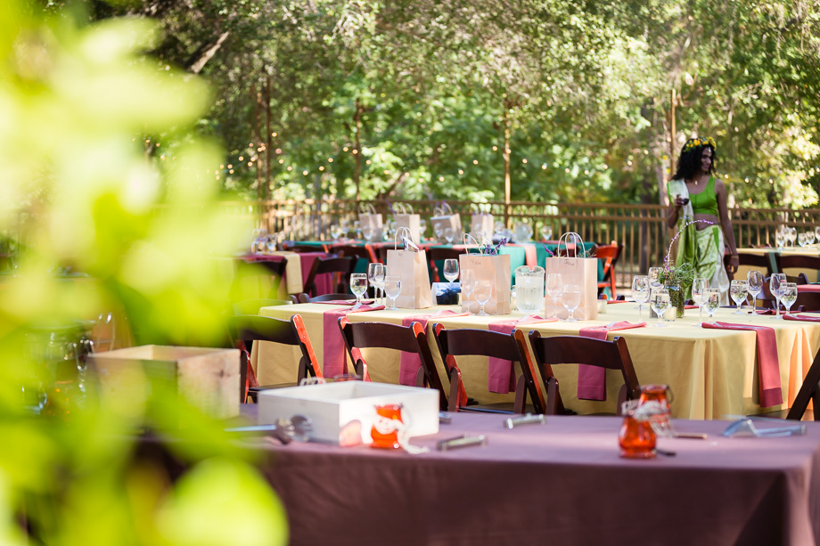 empty reception tables at the Casa Granda