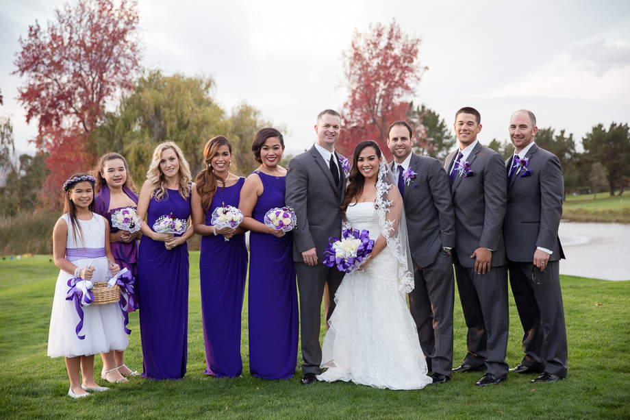 Wedding party portrait at the Boundary Oak Golf Club