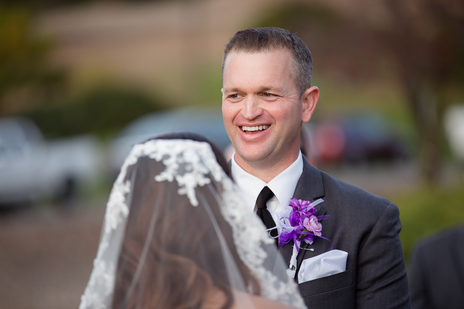 Happy groom at the ceremony