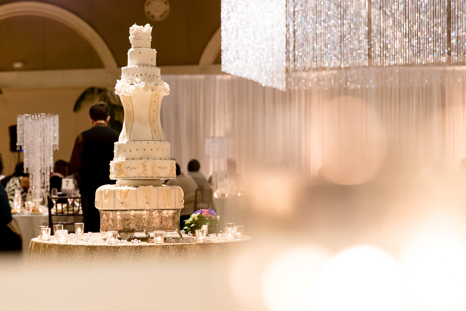 beautiful wedding cake made by the bride herself