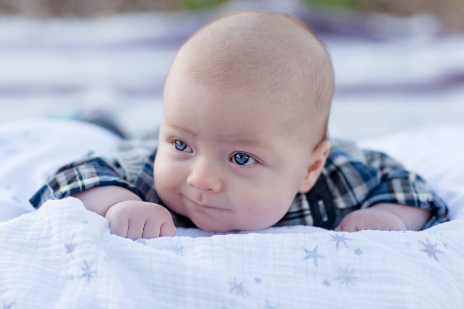 3 month old infant sleeping on his stomach