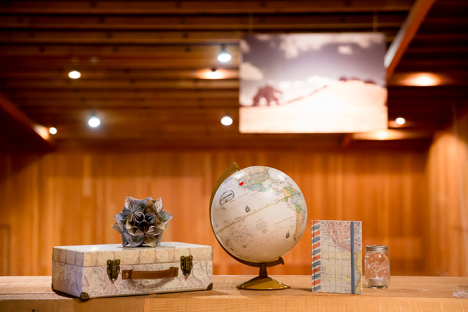 CuriOdyssey modern travel-themed wedding decor idea