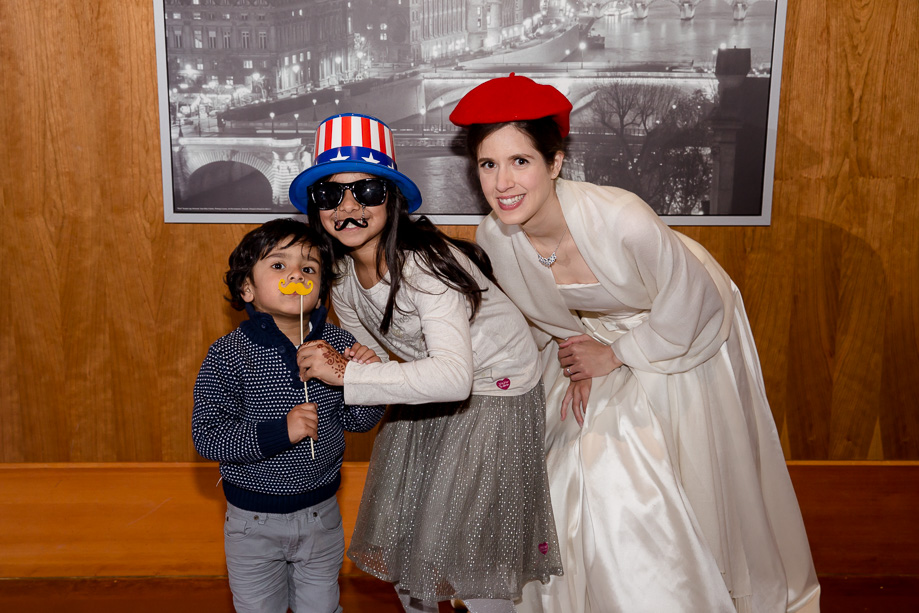 Bride and the little guests during cocktail hour