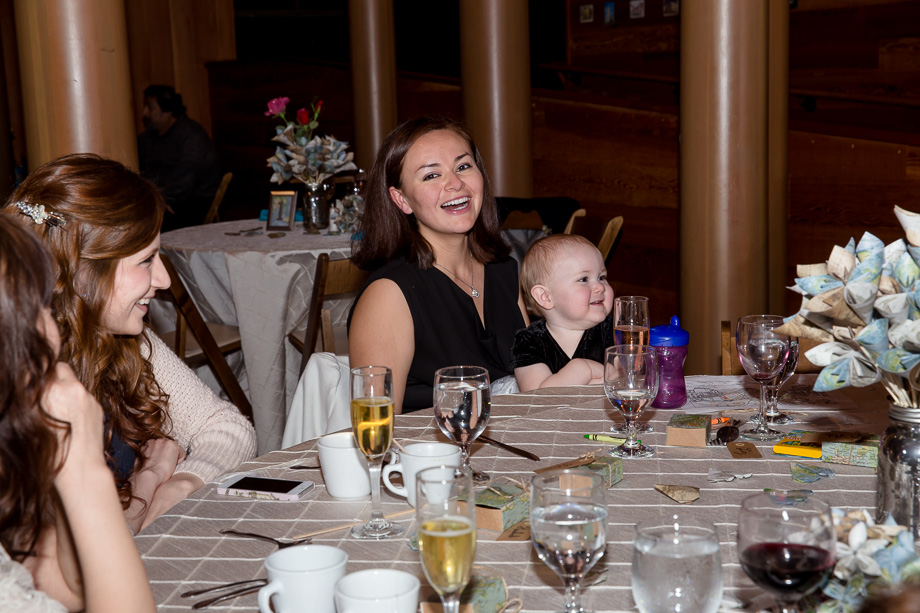 happy guests at the wedding reception