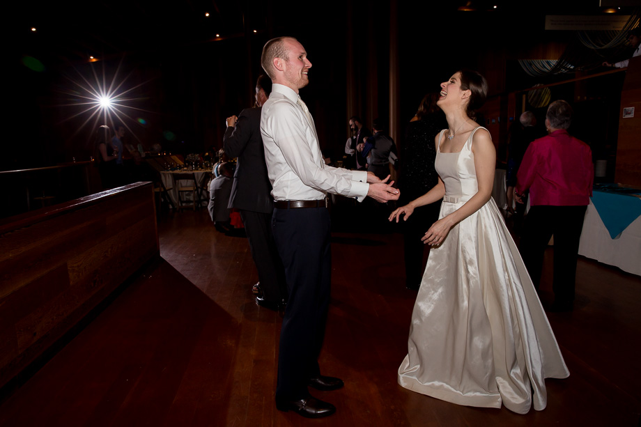 happy couple at their wedding reception