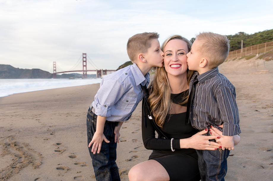 Mom with the boys - lovely beach family photo