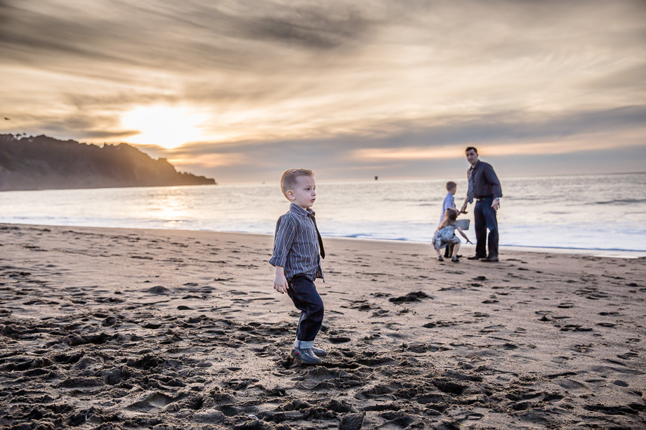 dramatic baker beach family photo