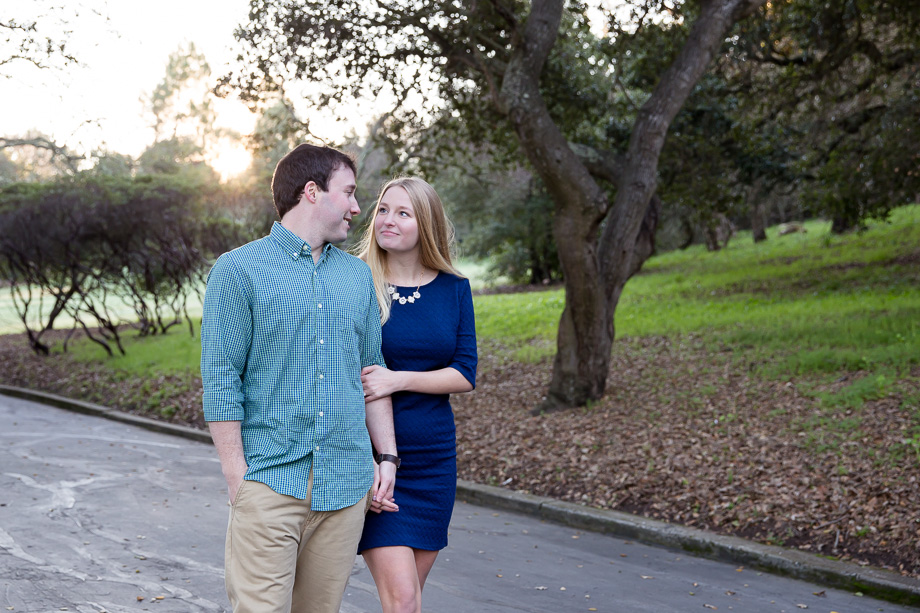 save-the-date photo - walking in sharon park