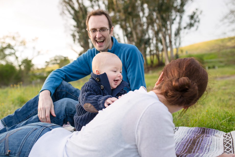 lifestyle family photo with a six month old baby boy