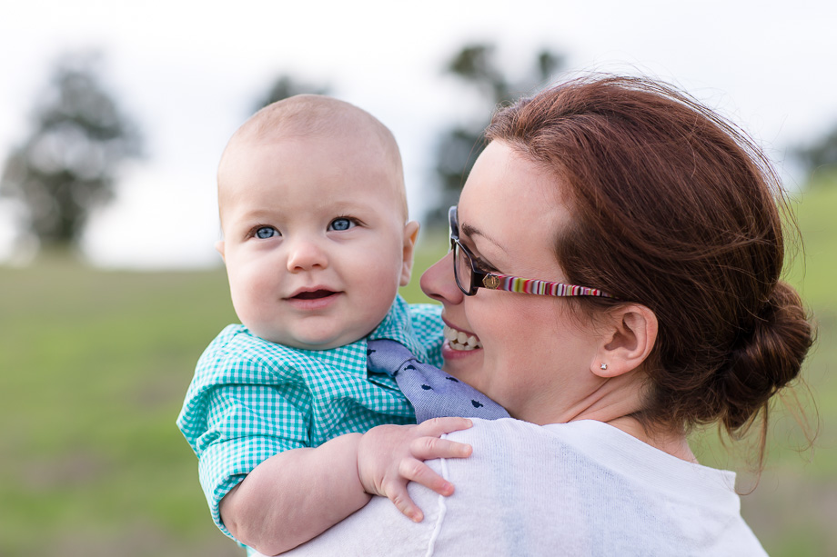 beautiful baby boy in mommys arm