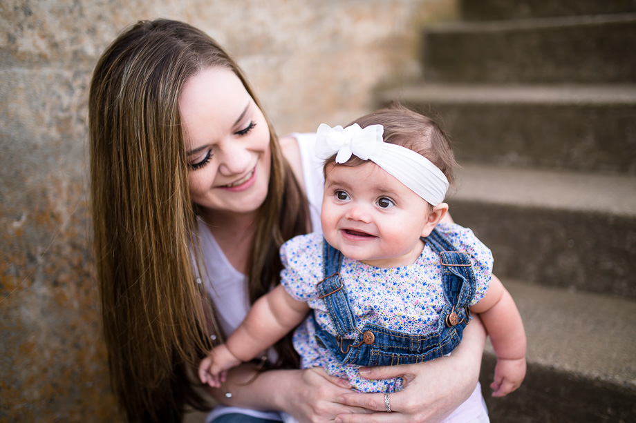 mother daughter bonding time - family photo at baker beach