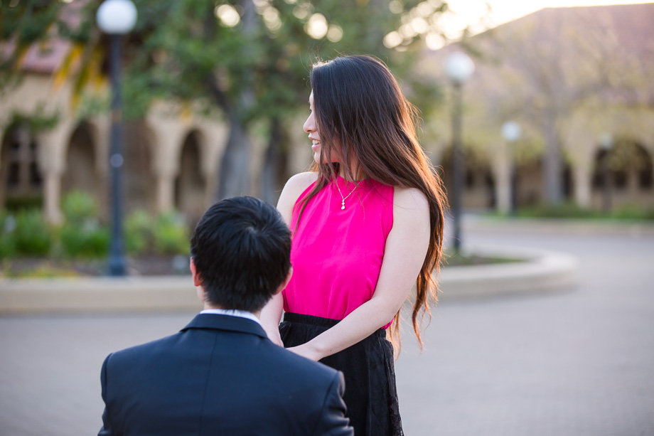 on his knees proposing to his future fiancee