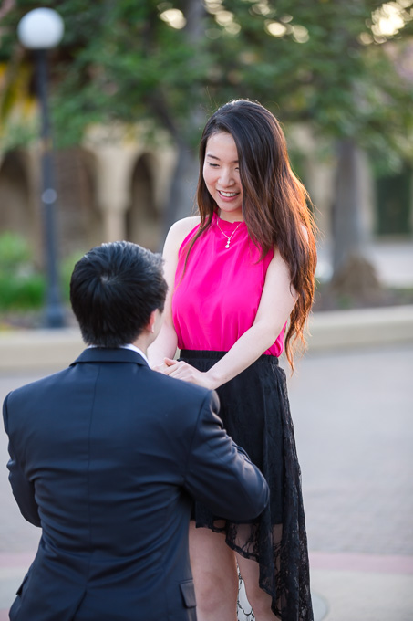 Sophie looking excited and happy to be engaged
