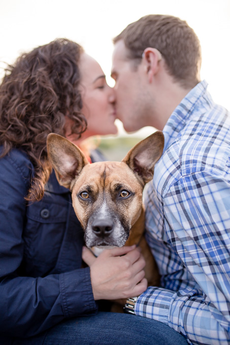 family portrait with their dog