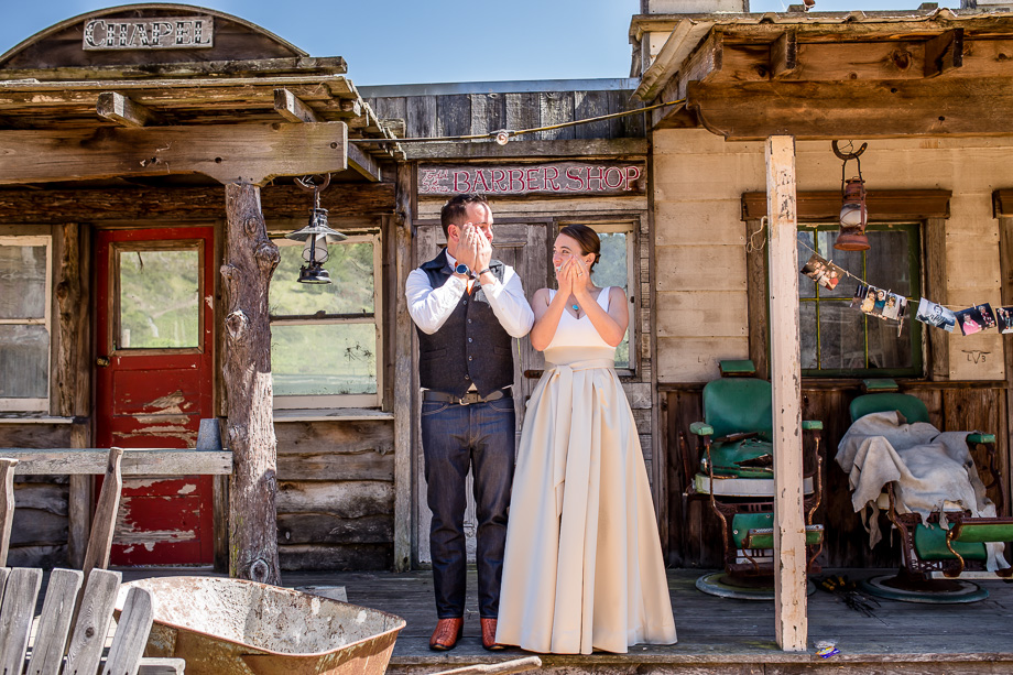 a cute first look before ceremony - half moon bay long branch wedding