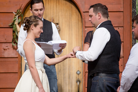 couple exchanging their rings