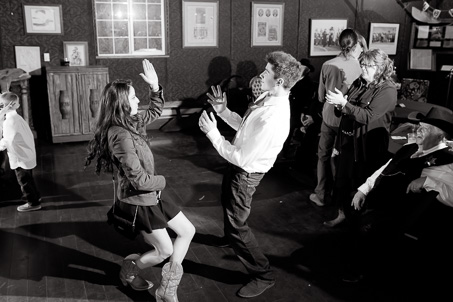 young adults dancing at the wedding reception
