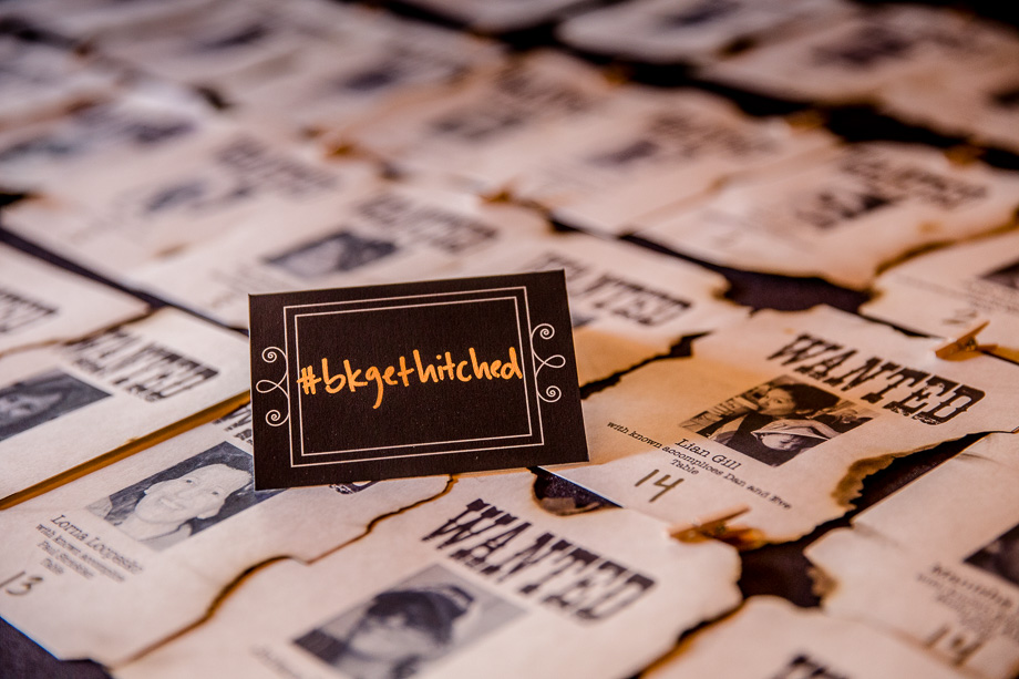 Western-themed guest escort cards