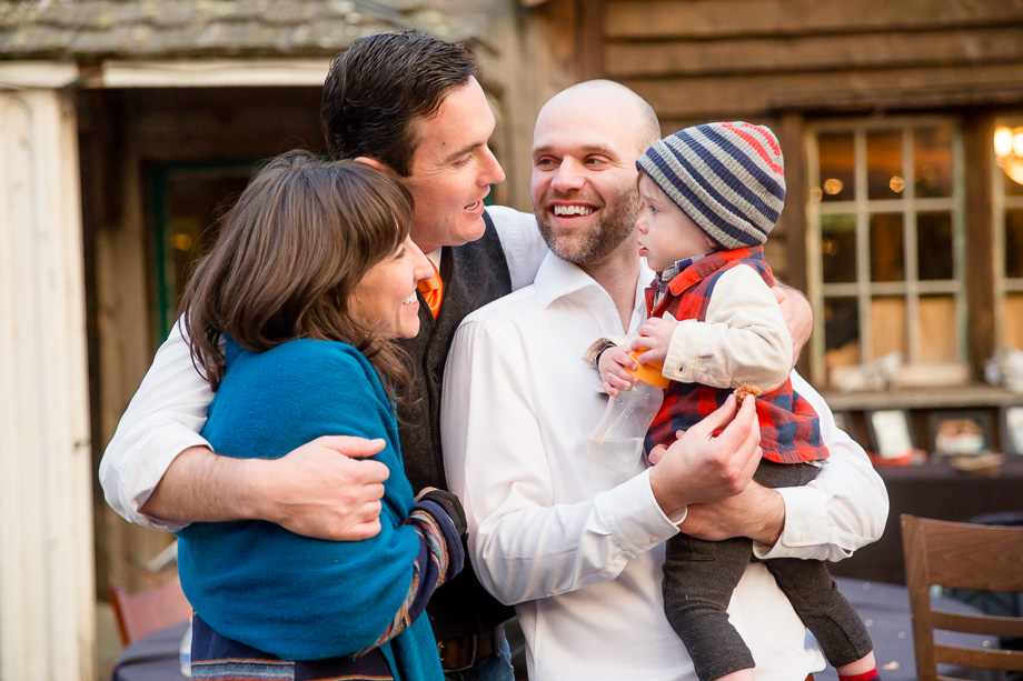wedding guests miggle during reception