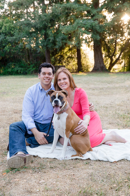 family photo with a boxer