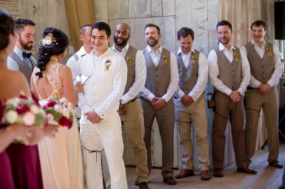bride reading her vows to her husband-to-be