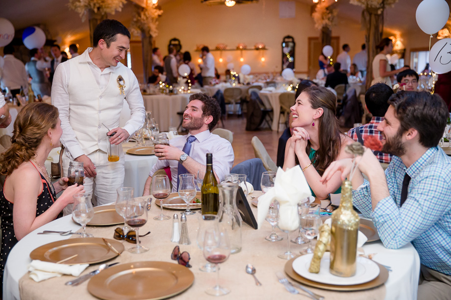 groom mingling with the guests