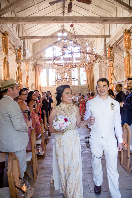 couple walking down the aisle