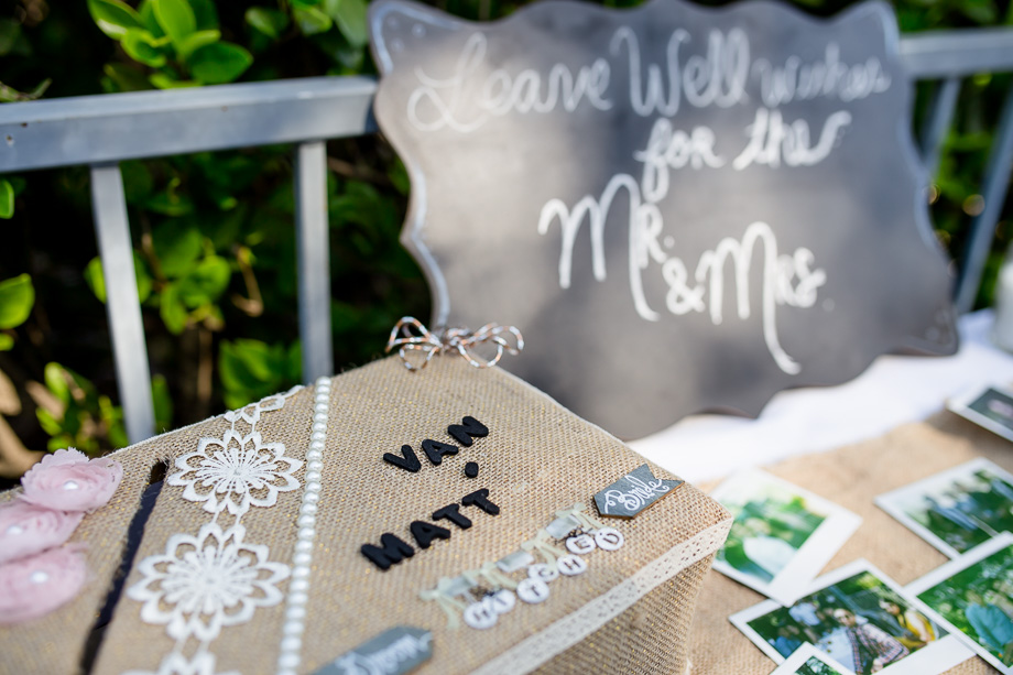 Handmade wedding sign and DIY wedding card holder
