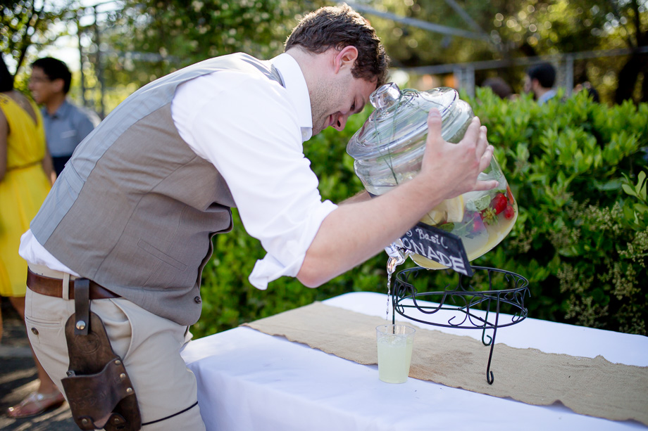 Groomsman at cocktail hour