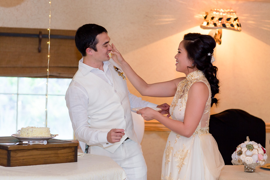 feeding each other cake