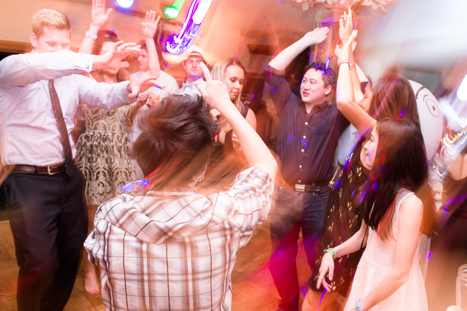 guests dancing at the reception