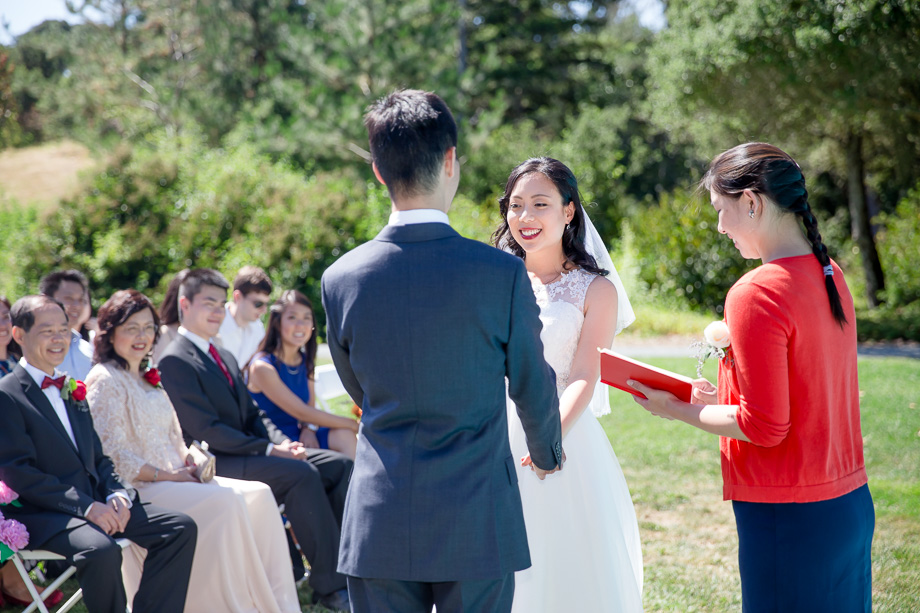 happy bride at the ceremony