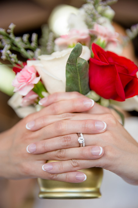 DIY floral arrangement and french manicure