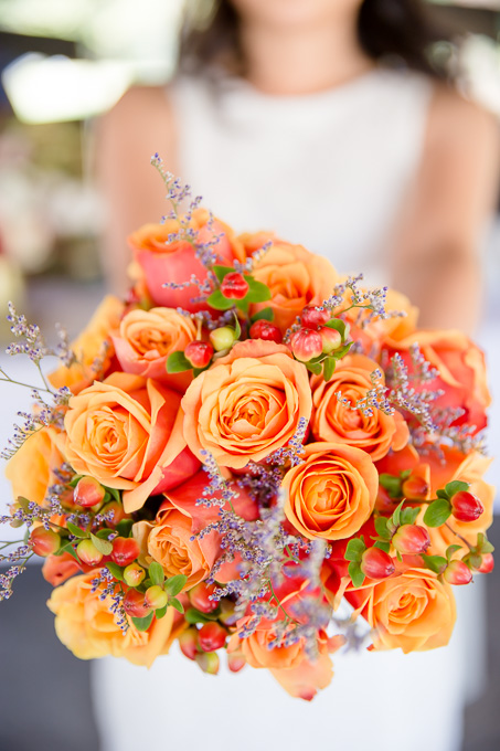 orange bridal bouquet